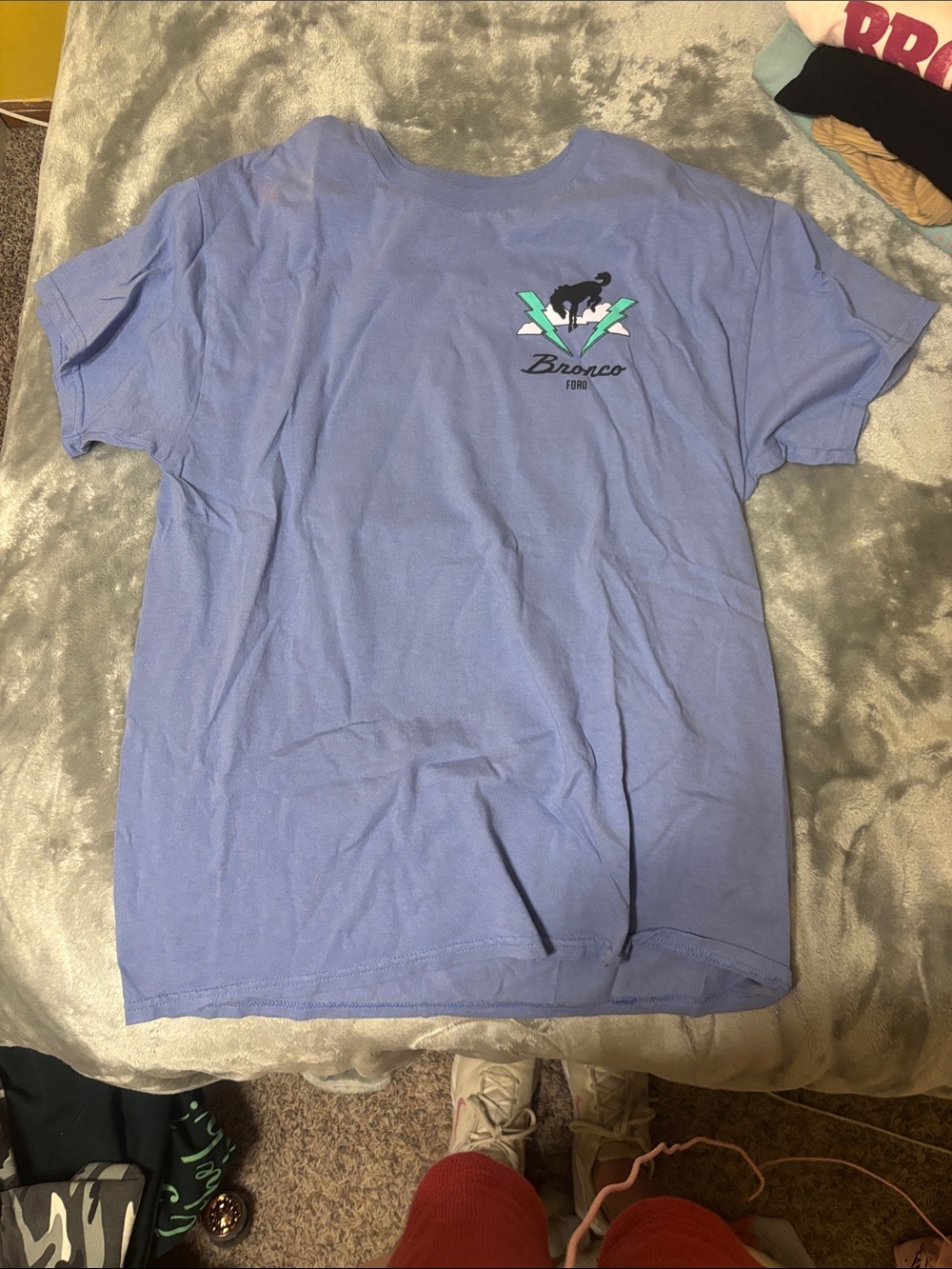 Ford Bronco Graphic Tee in Light Periwinkle with Teal Accents